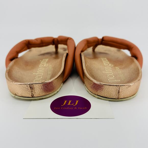 Pedro Garcia Women's Anita Rosette Stucco Leather Thong Sandals Size 38.5/8.5 US - Picture 8 of 14